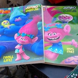 2 Trolls Jumbo Coloring Books